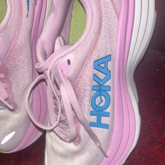 Hoka Pink and White Athletic Sneakers - Picture 3 of 9